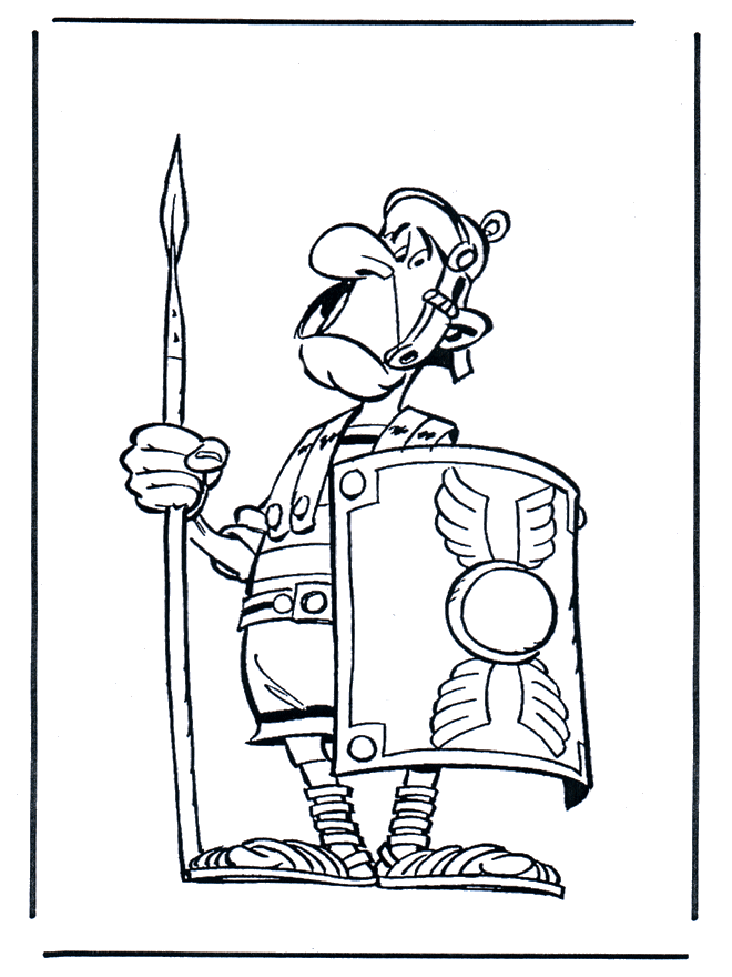 Romeinse soldaat Asterix - Kleurplaat Asterix