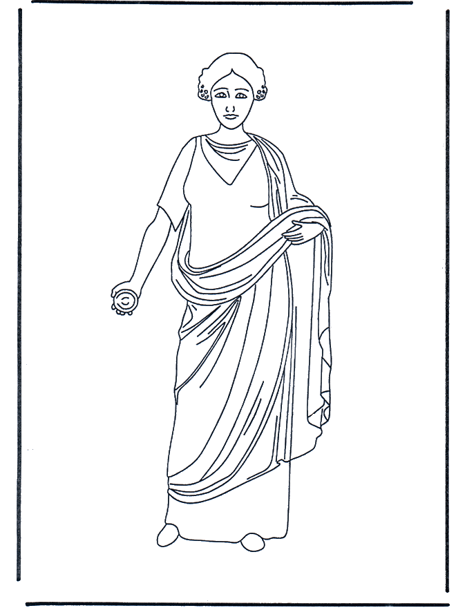 Romeinse vrouw 3 - Kleurplaten de Romeinen
