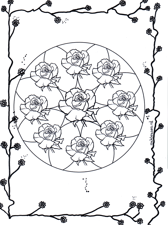 Rozen Mandala 2 - Bloemenmandala's