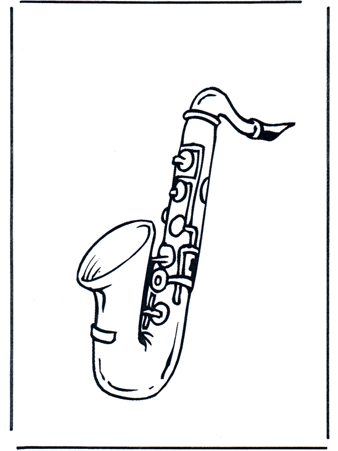 Saxofoon - Kleurplaten muziek
