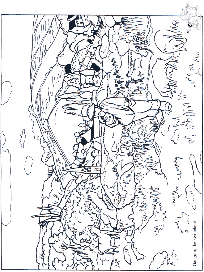 Schilder Gauguin 1 - Kunst kleurplaten