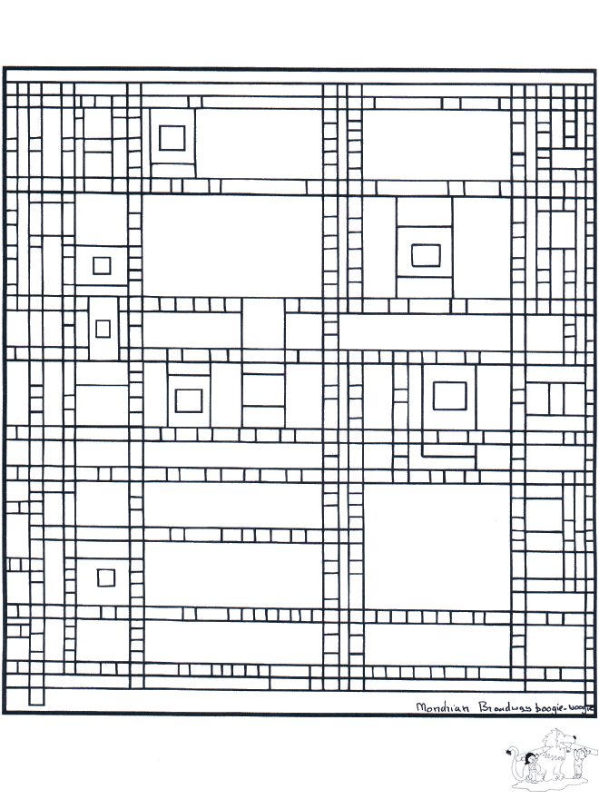 Schilder Mondriaan - Kunst kleurplaten