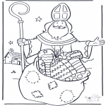 Knutselen Prikkaarten - Sint met kadootjes