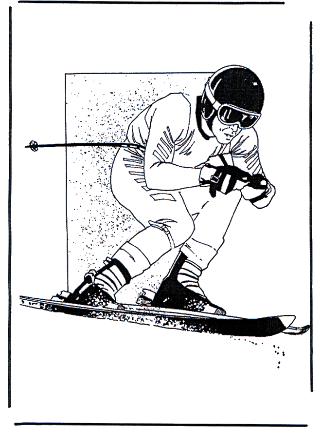 Skiën 1 - Kleurplaat sport