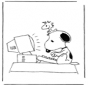 Snoopy achter de computer