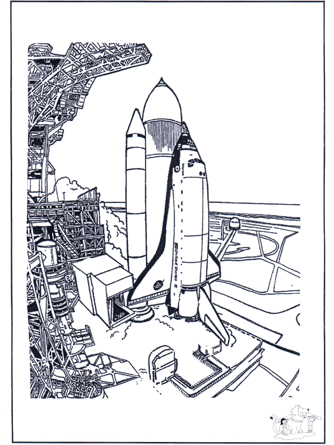 space shuttle - kleurplaten ruimtevaart