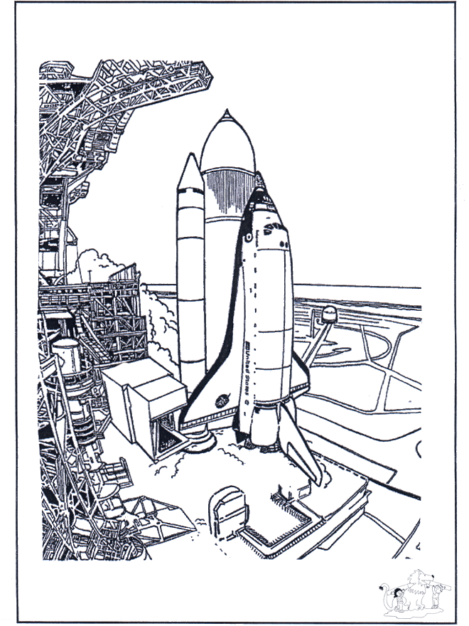 Space shuttle - Kleurplaten ruimtevaart