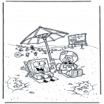 Kinderkleurplaten - Spongebob en Sandy