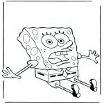 Kinderkleurplaten - Spongebob schrikt