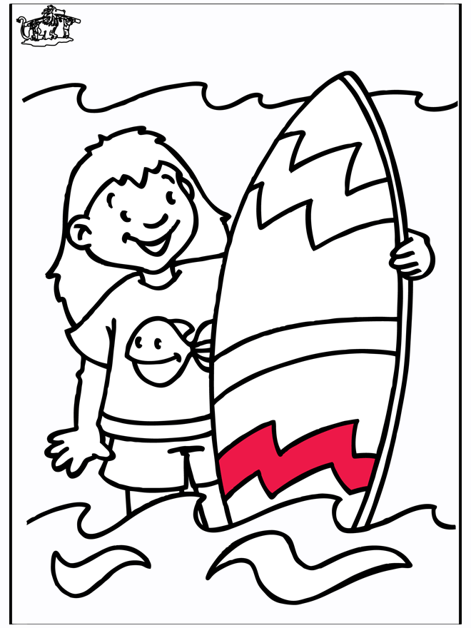 Surfen - Kleurplaat sport