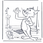 Stripfiguren Kleurplaten - Tom en Jerry 4