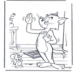 Stripfiguren Kleurplaten - Tom en Jerry 4