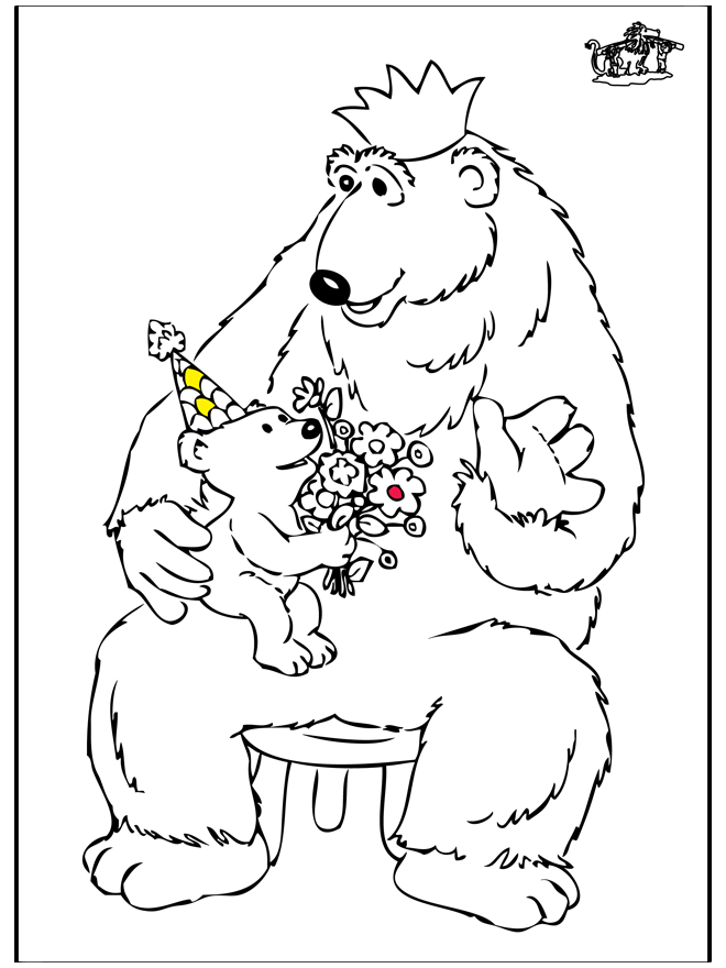 Vaderdag beer - Kleurplaten Vaderdag