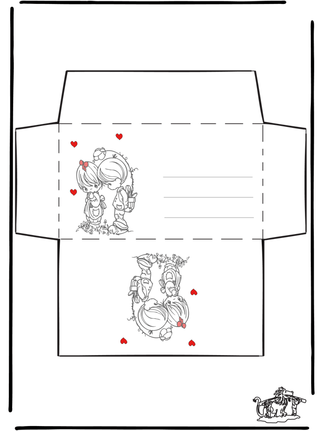 Valentijn envelop 1 - Kleurplaten Valentijnsdag