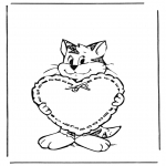 Thema Kleurplaten - Valentijn Kat