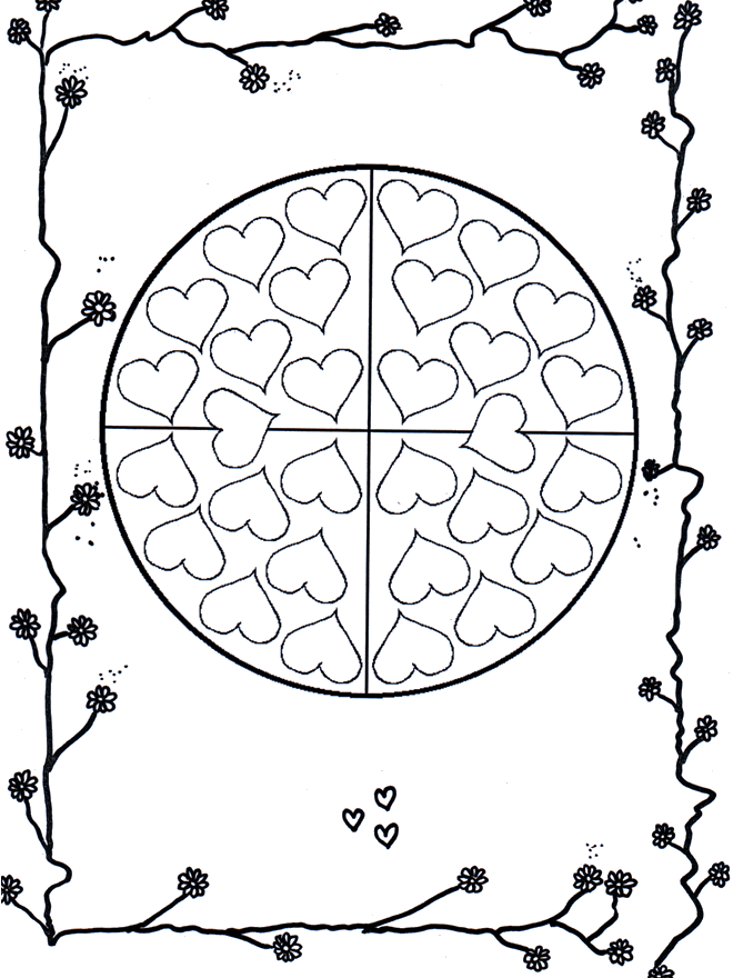 Valentijns Mandala - Kleurplaten Valentijnsdag