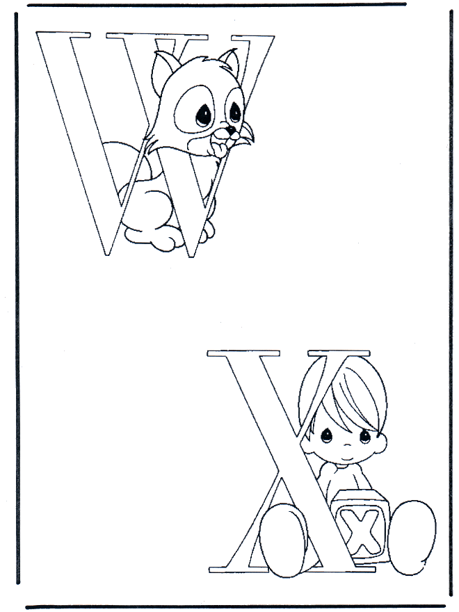 W en X - Kleurplaat alfabet