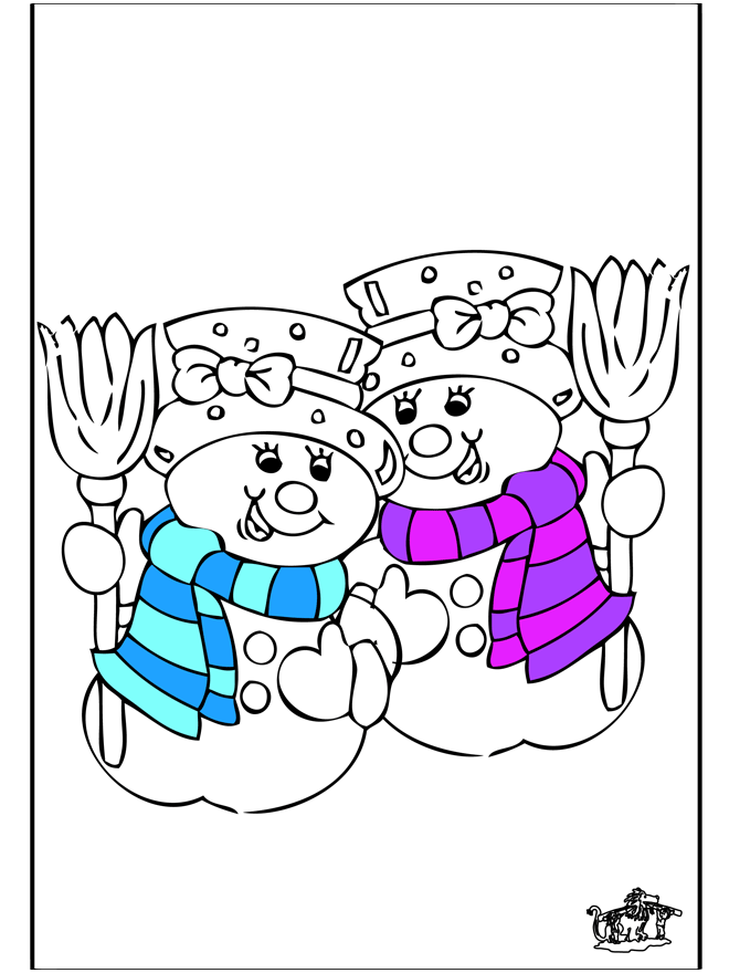 Winter 20 - Kleurplaten sneeuw