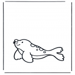 Kleurplaten Dieren - Zeehond 1