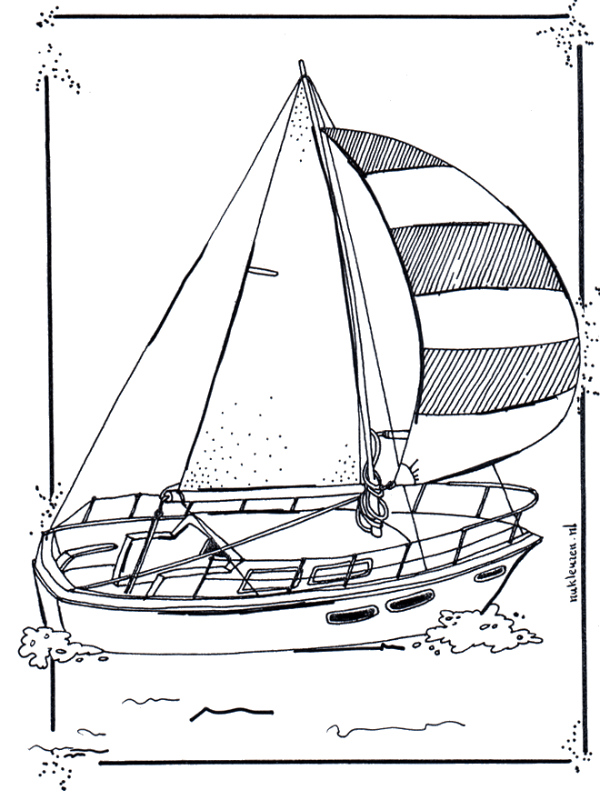 Zeilboot - Kleurplaten schepen