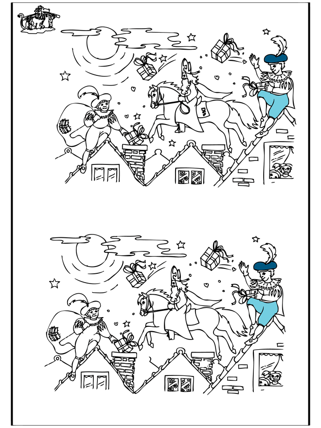 Zoek 10 verschillen Sint 4 - Knutselen Sint