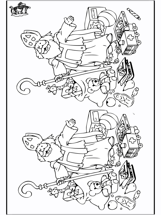 Zoek 10 verschillen Sint 6 - Knutselen Sint